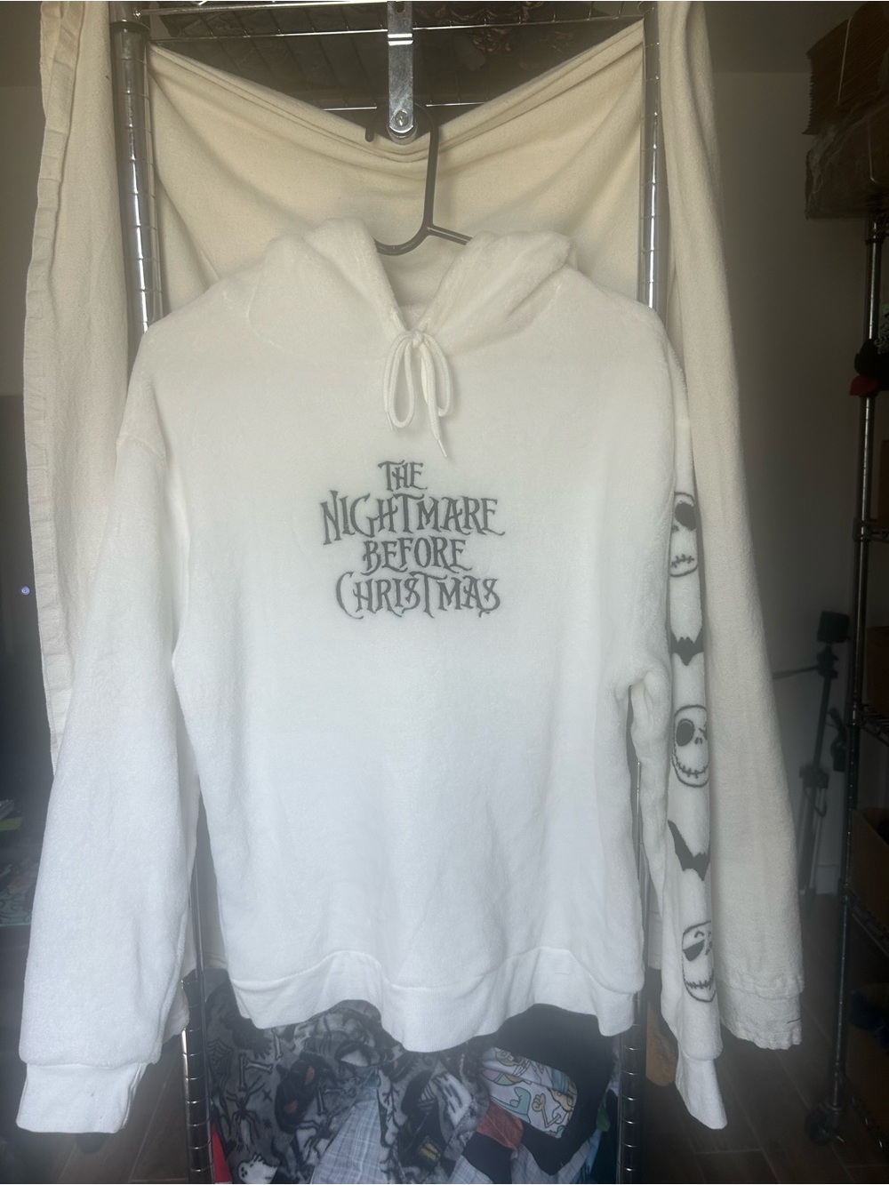 Disney The Nightmare Before Christmas White Hooded Sweatshirt